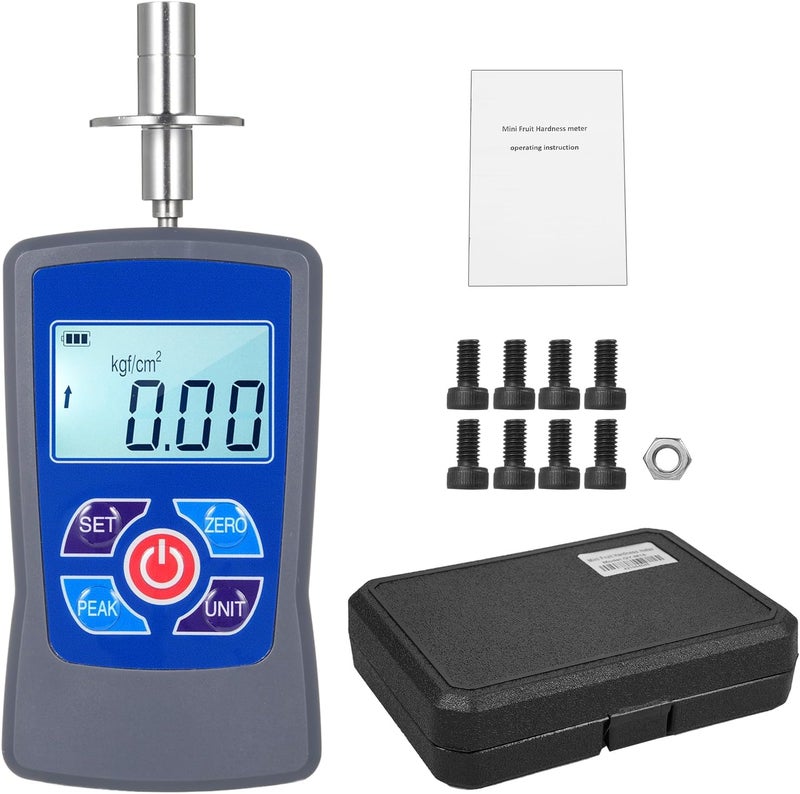 Karlak GY-M30 Digital Fruit Hardness Tester Meter Mini Fruit Penetrometer Durometer with 0.4 to 30 Kgf/cm² (x10^5 Pa) Load Division Value 0.01Kgf/cm² Pressure Head Diameter Φ7.9mm for Fruits - Image 1
